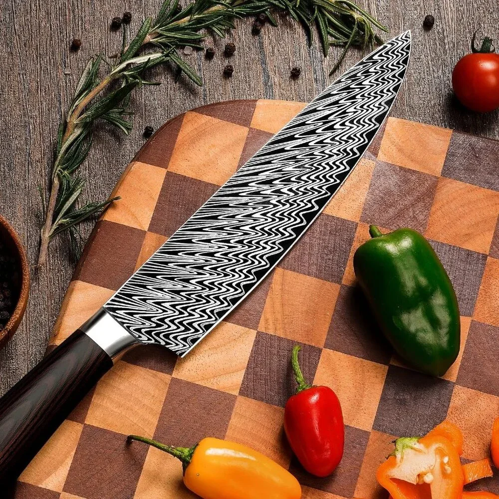 Chef Knife, Japanese Pro 8 Inch Kitchen Knife, High Carbon Stainless Steel with